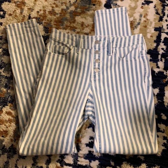 High rise skinny blue stripe jeans target universal threads - Picture 7 of 9